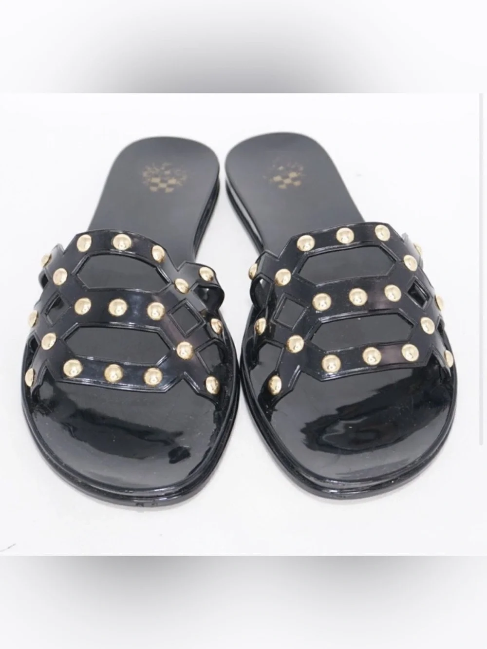 Vince Camuto Carron studded jelly water-resistant sandals vintage-inspired. Sz 7